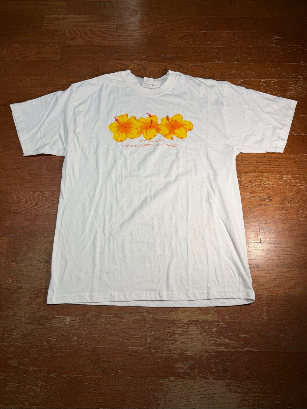 Vintage St Lucia Windward Islands Flower Graphic Tee